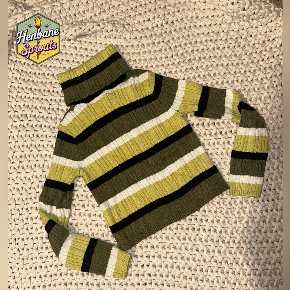 Cupcakes & Cashmere Green Striped Sweater